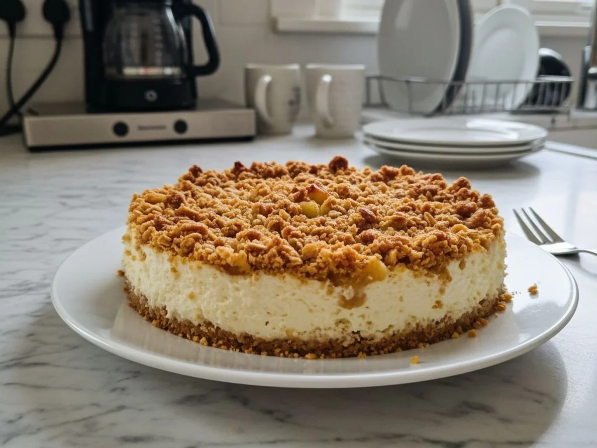 Apple Crumble Cheesecake: Creamy, Crunchy Autumn Delight - Image 1