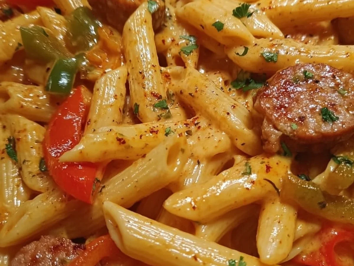 Cajun Spicy Creamy One-Pot Beef Sausage Pasta - Image 1