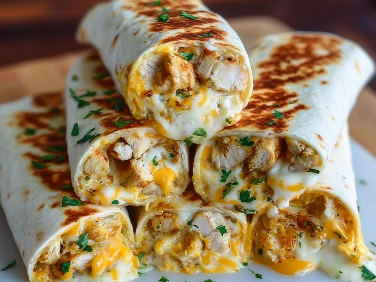Cheesy Garlic Chicken Wraps: Ooey-Gooey & Flavorful - Image 2