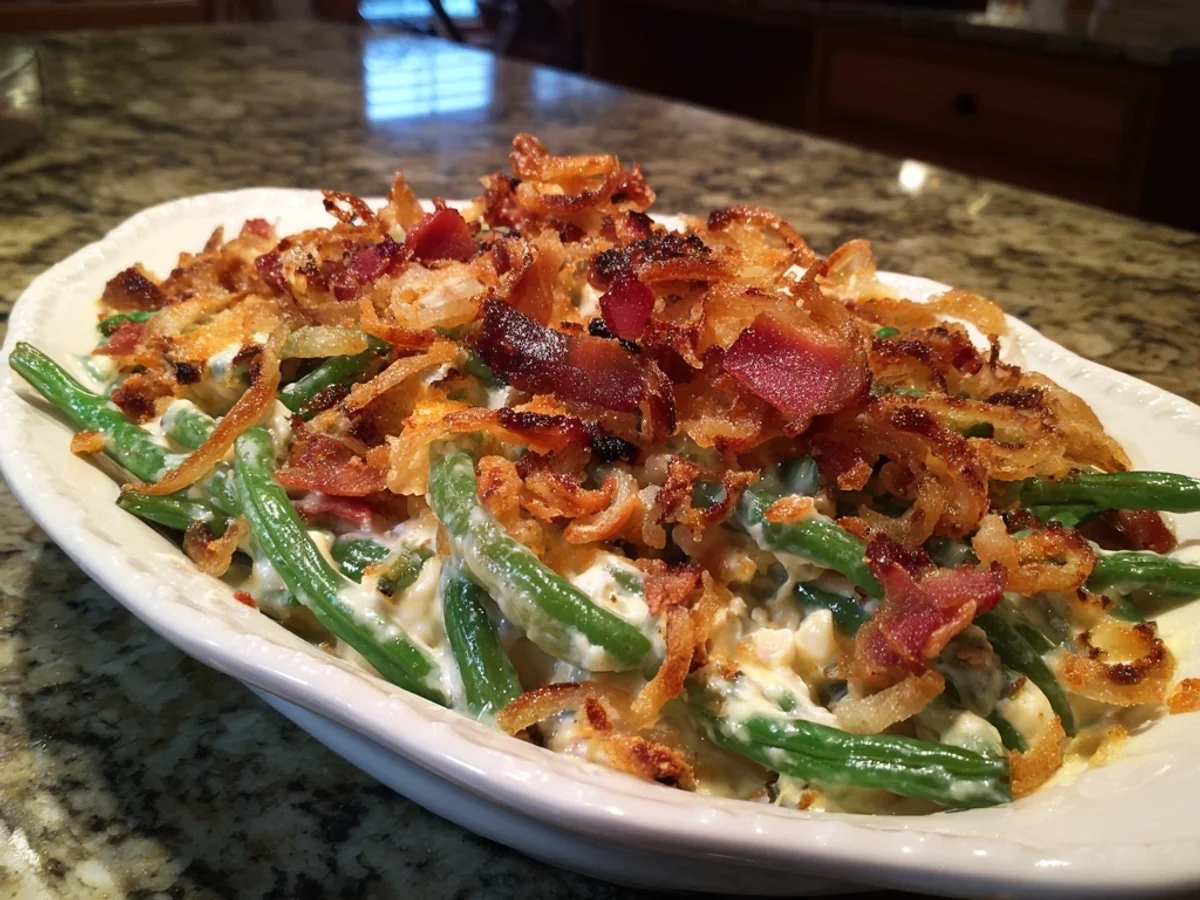 Creamy Bacon Green Bean Casserole with Cream Cheese - Image 2