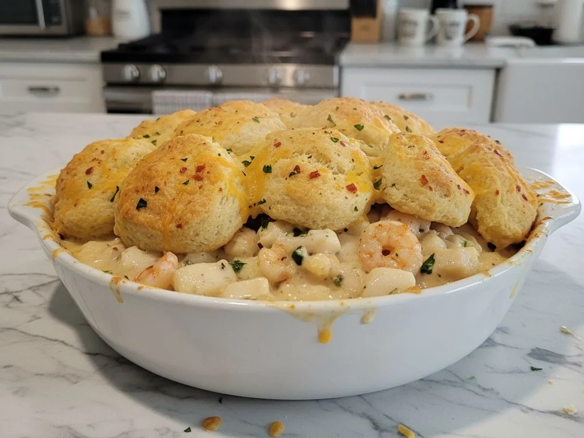 Creamy Cheddar Bay Biscuit Seafood Pot Pie - Image 1