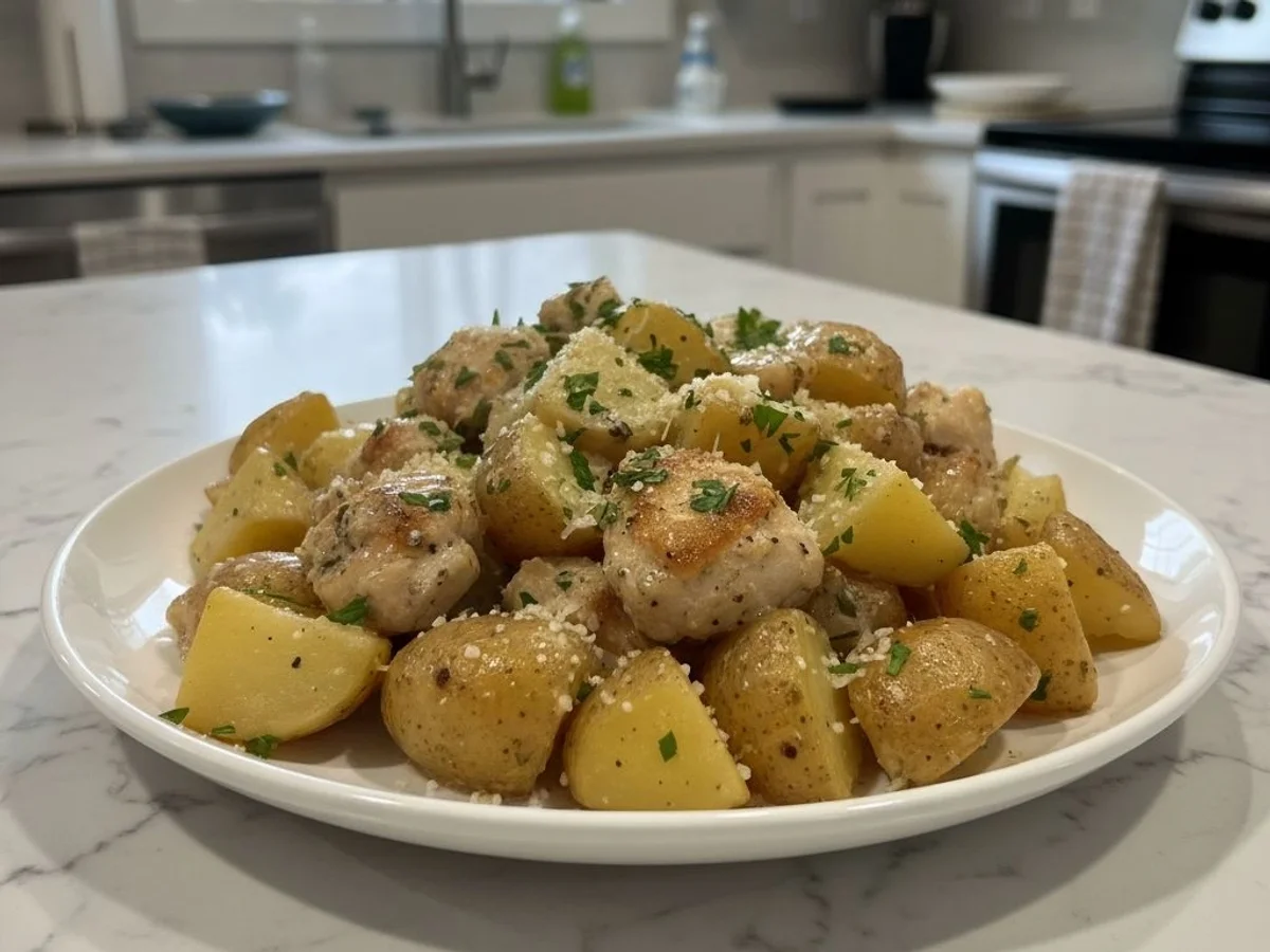 Creamy Garlic Parmesan Crockpot Chicken & Potatoes - Image 1