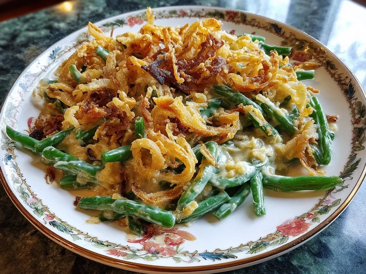 Creamy Homestyle Green Bean Casserole with Crunchy Onions - Image 1