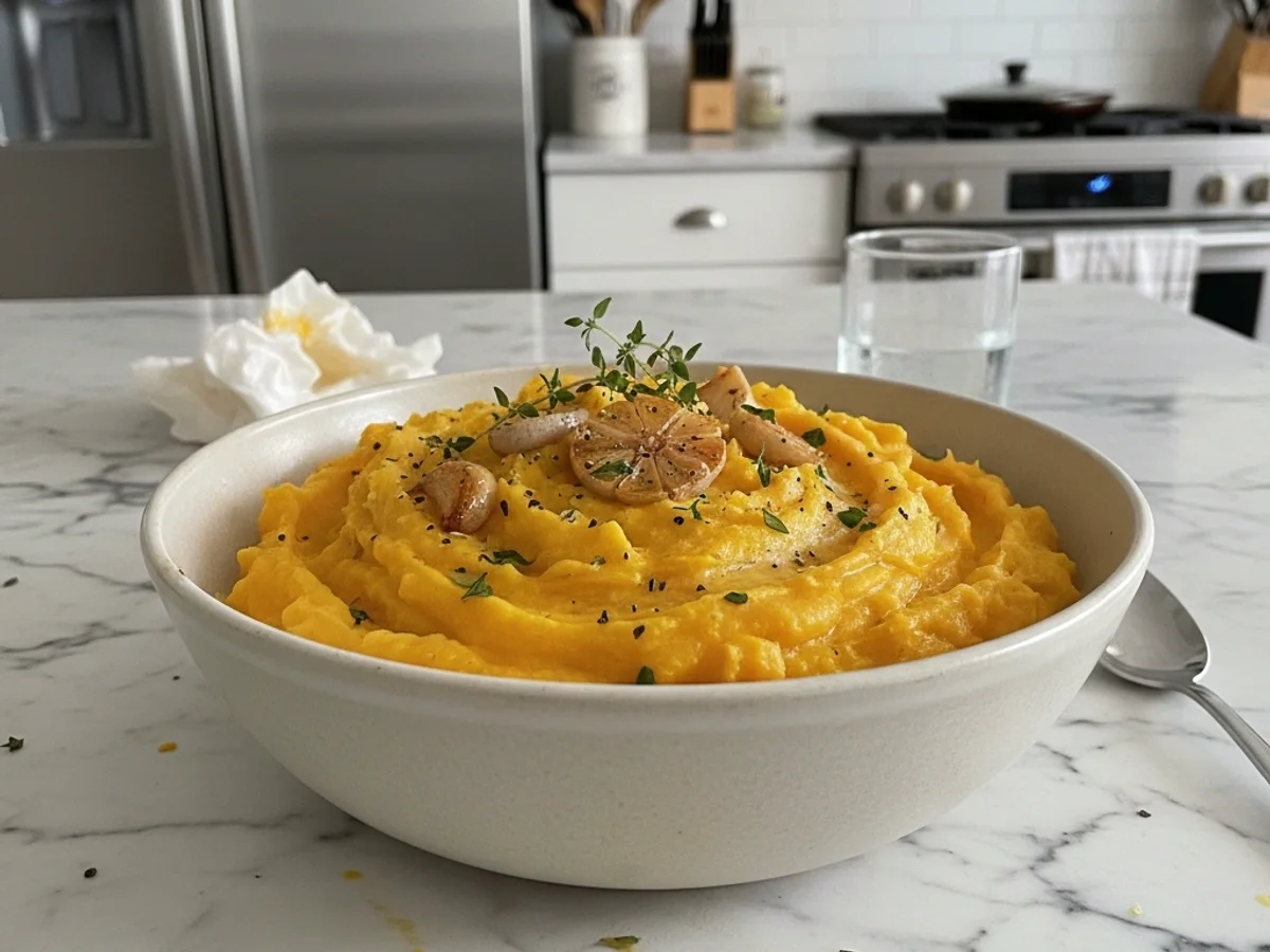 Creamy Roasted Garlic Mashed Butternut Squash & Butter - Image 1
