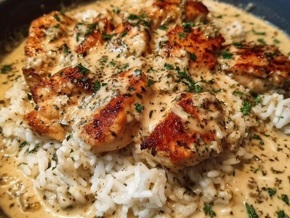Creamy Smothered Chicken and Rice Dinner - Image 1