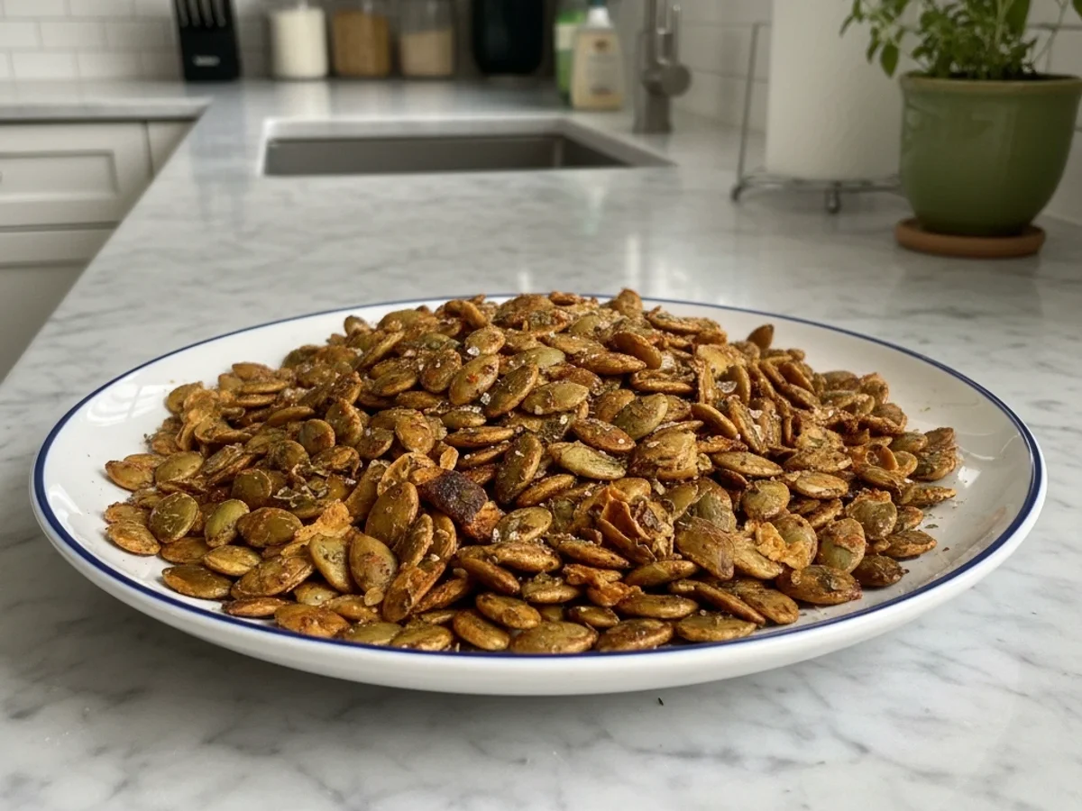 Crispy Baked Pumpkin Seeds Snack: Autumn's Simple Joy - Image 1