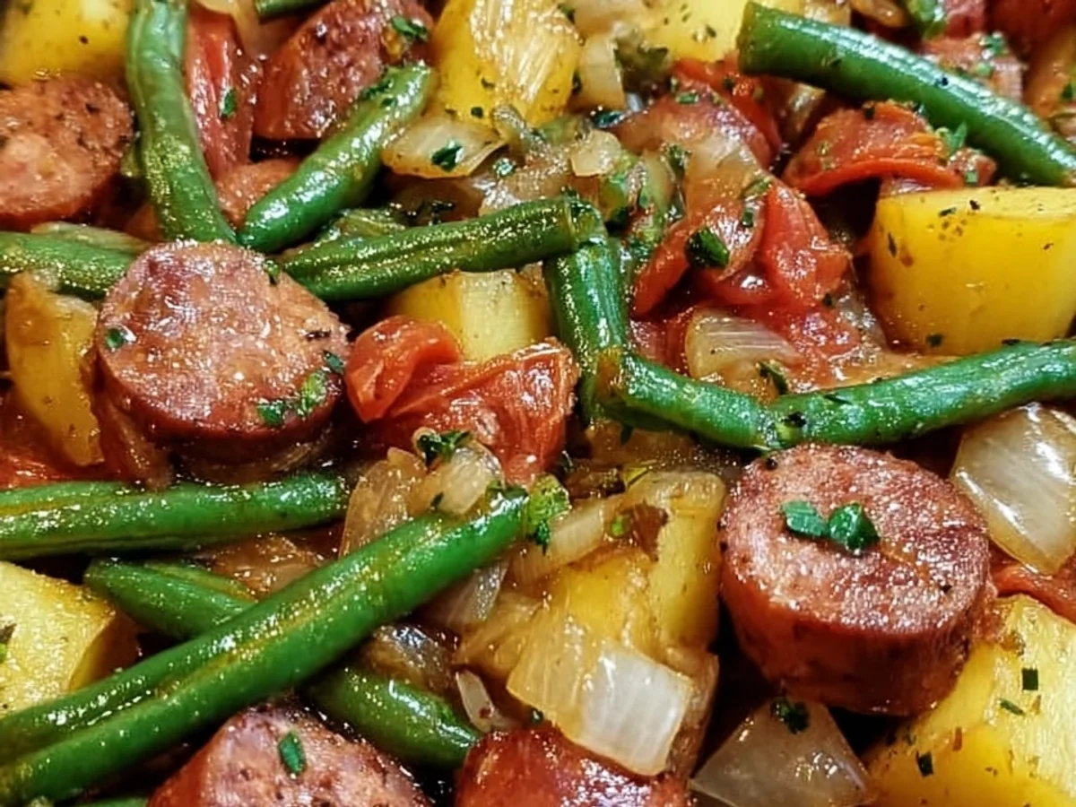 Crockpot Beef Sausage & Green Beans: Simple Dinner - Image 1