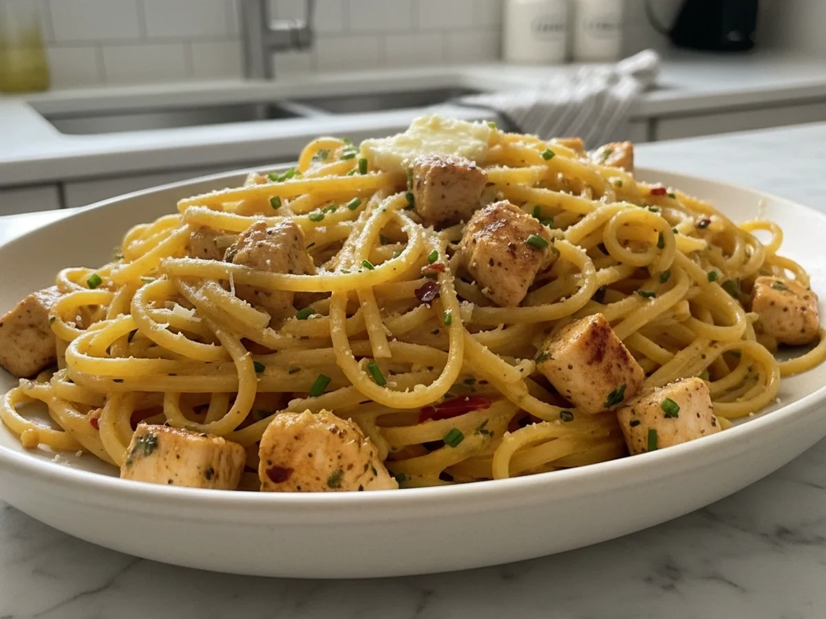 Delicious Cowboy Butter Chicken Pasta: A Flavorful Linguine Dish - Image 1