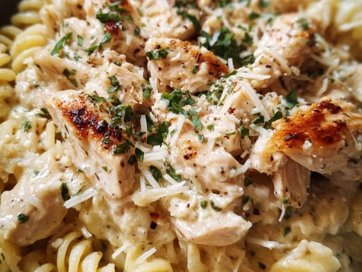 Easy Crockpot Garlic Parmesan Chicken Pasta Recipe - Image 1