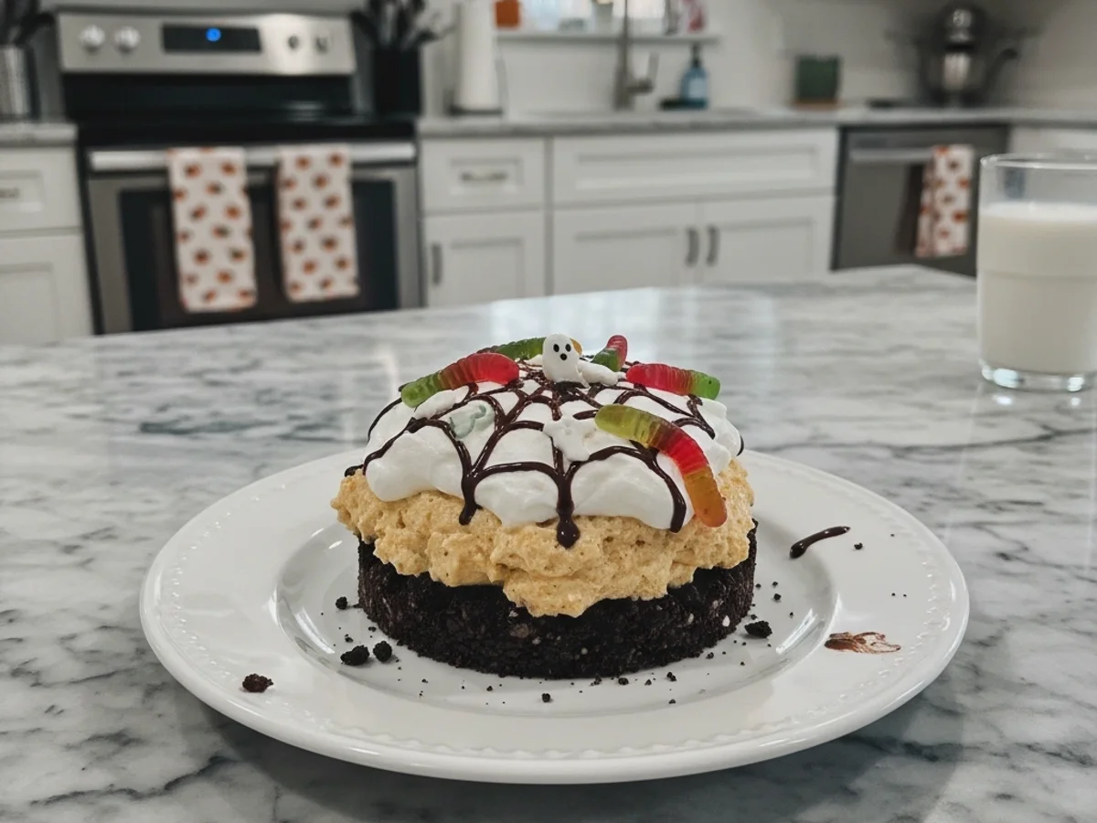 Easy No-Bake Halloween Dessert: Spooky Spiderweb Treats - Image 1