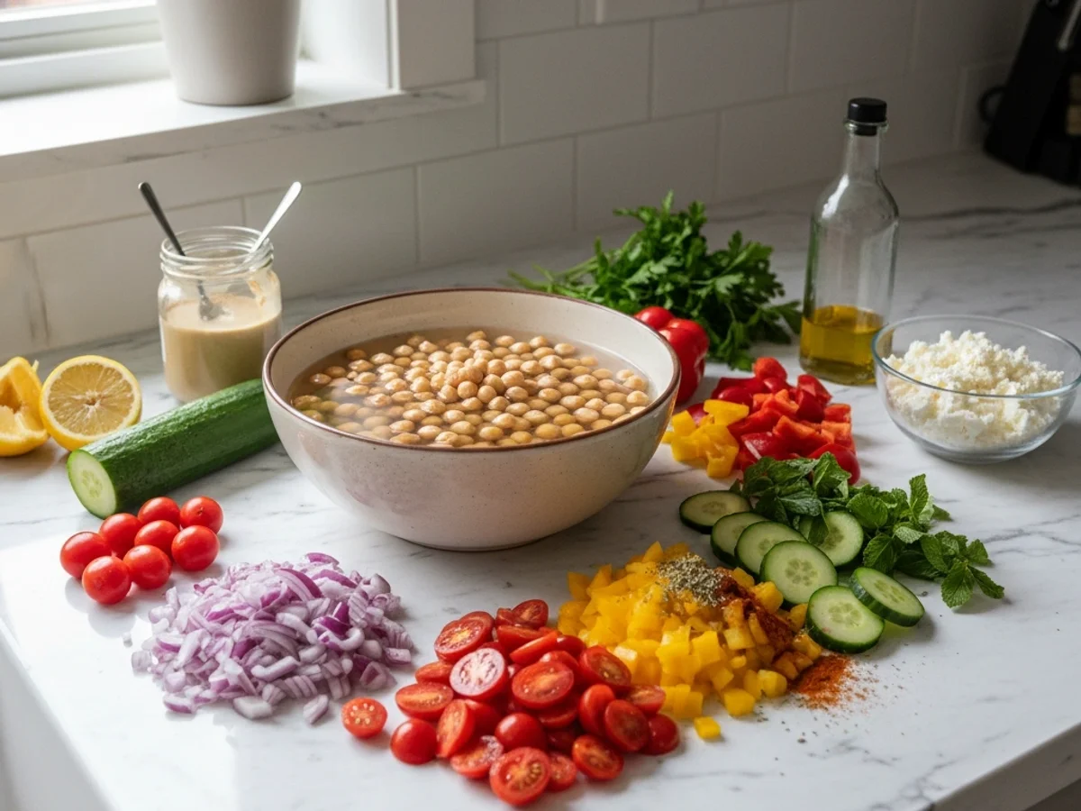 Fresh Mediterranean Chickpea Bowl: A Zesty Lunch - Image 2