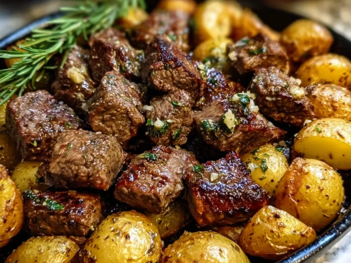 Garlic Butter Beef Bites & Potatoes Skillet Dinner - Image 2