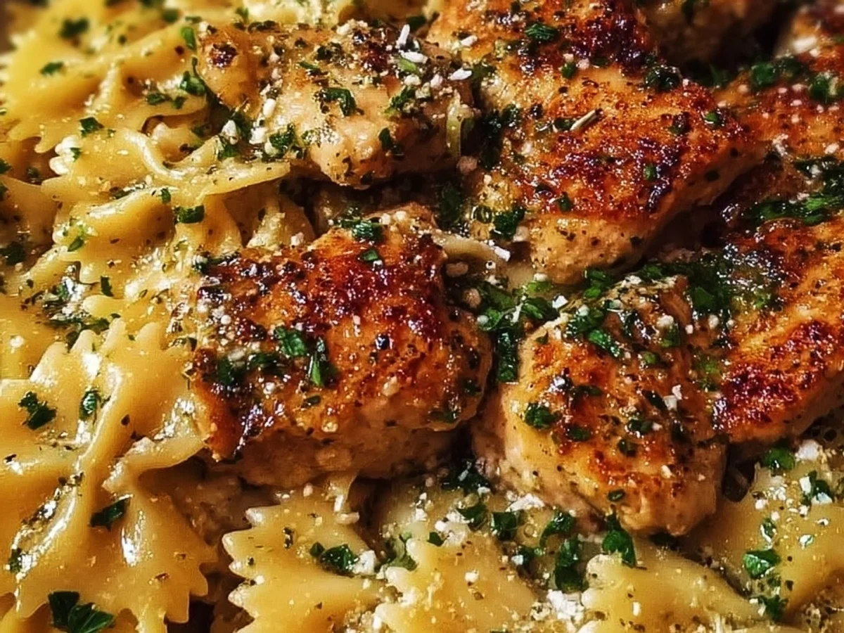 Garlic Butter Chicken Bowtie Pasta: Quick & Easy Dinner - Image 1