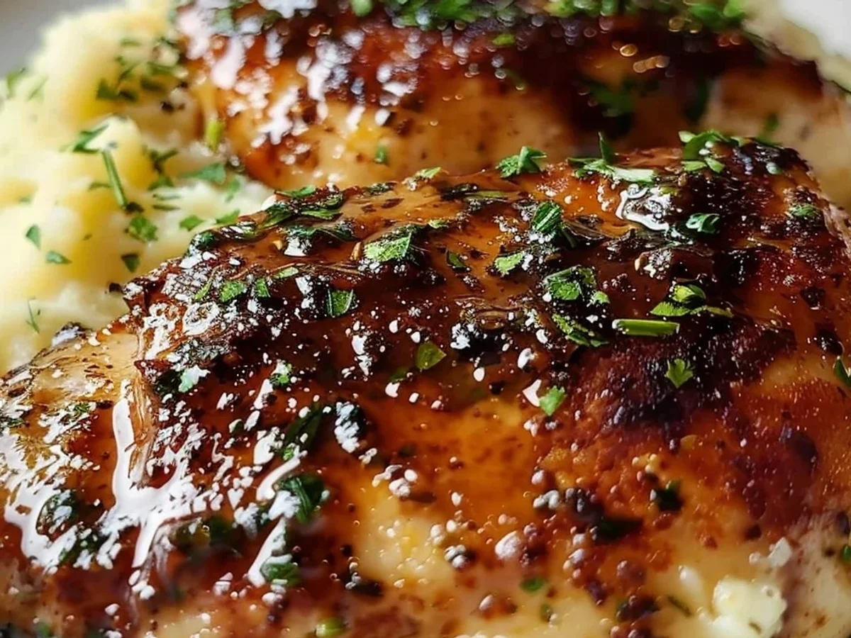 Glazed Garlic Herb Chicken Breast & Mashed Potatoes - Image 2