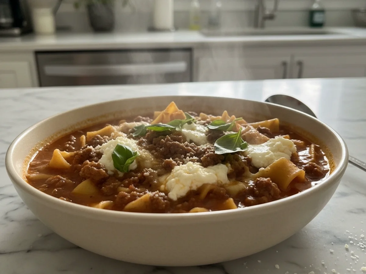 Hearty One Pot Lasagna Soup Ground Beef - Image 1