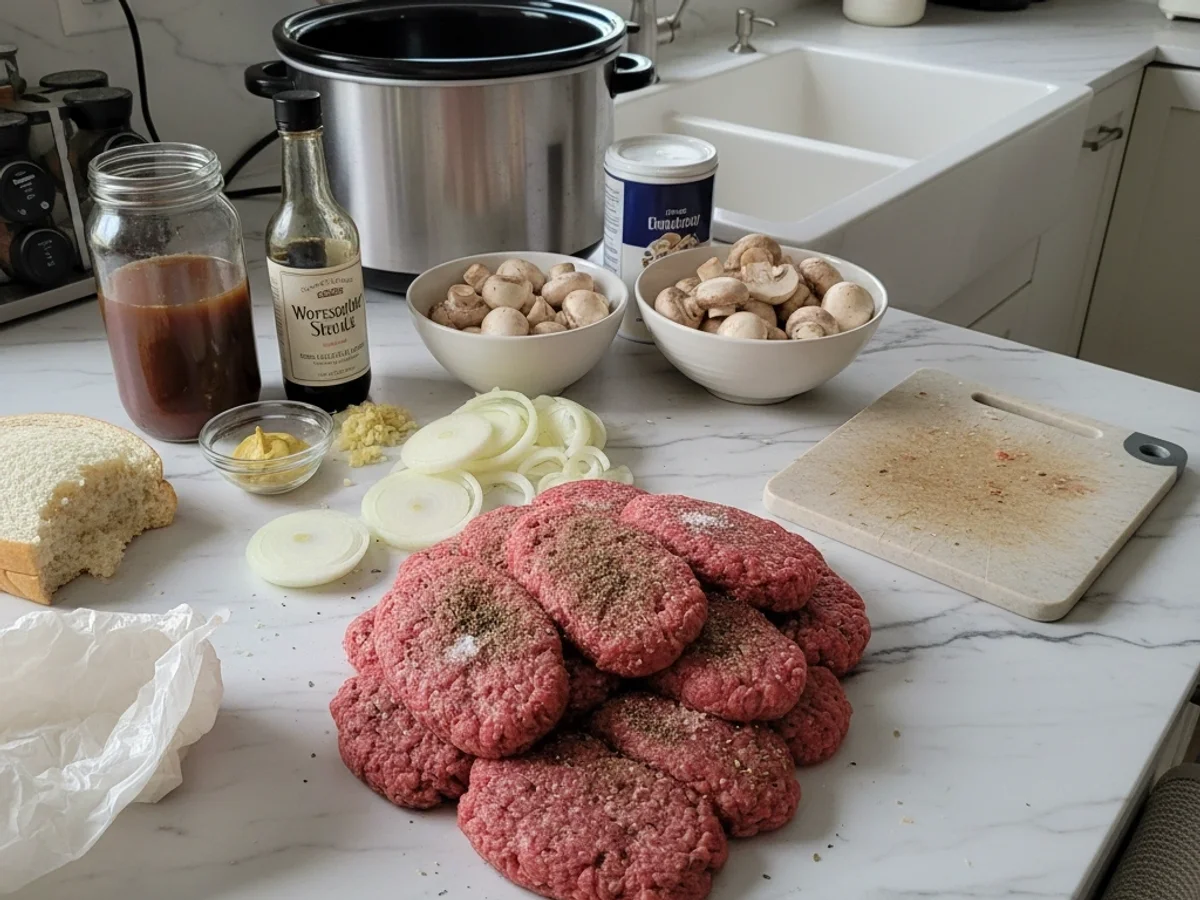 Homestyle Crock Pot Salisbury Steak with Mushroom Gravy - Image 2