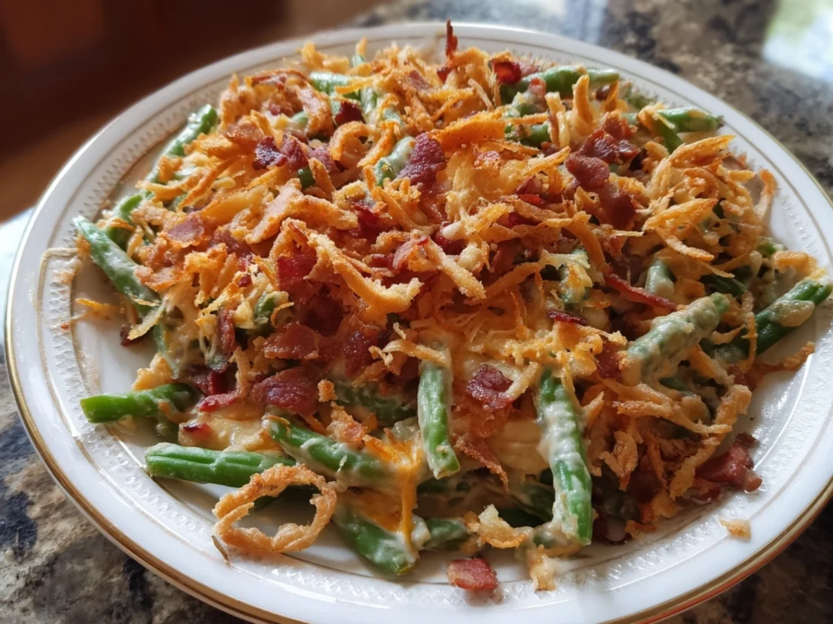 Homestyle Green Bean Casserole with Smoky Bacon - Image 1