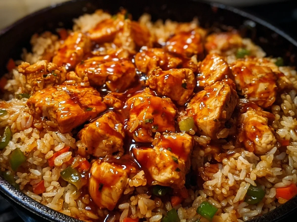Honey BBQ Chicken Rice: Easy One-Pan Meal - Image 1