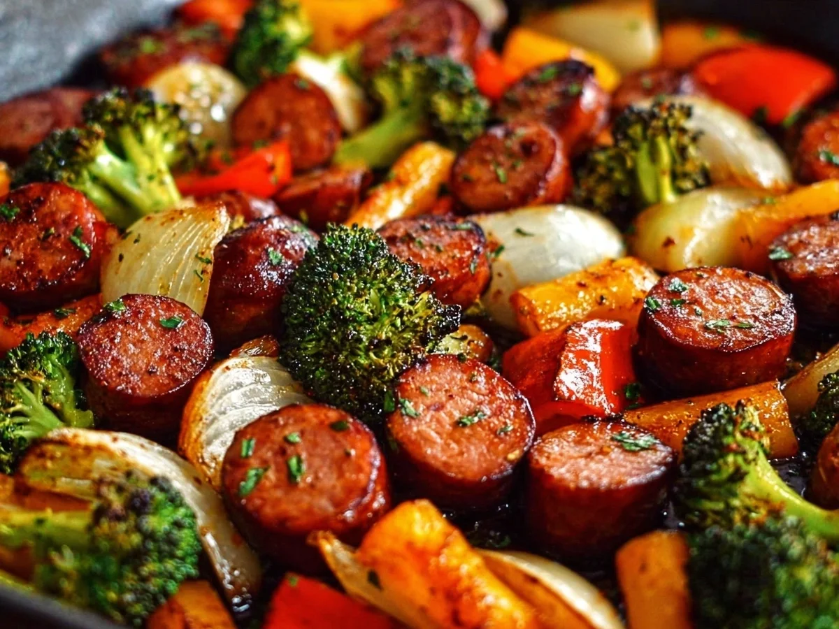 One-Pan Honey Garlic Smoked Sausage & Veggies - Image 1