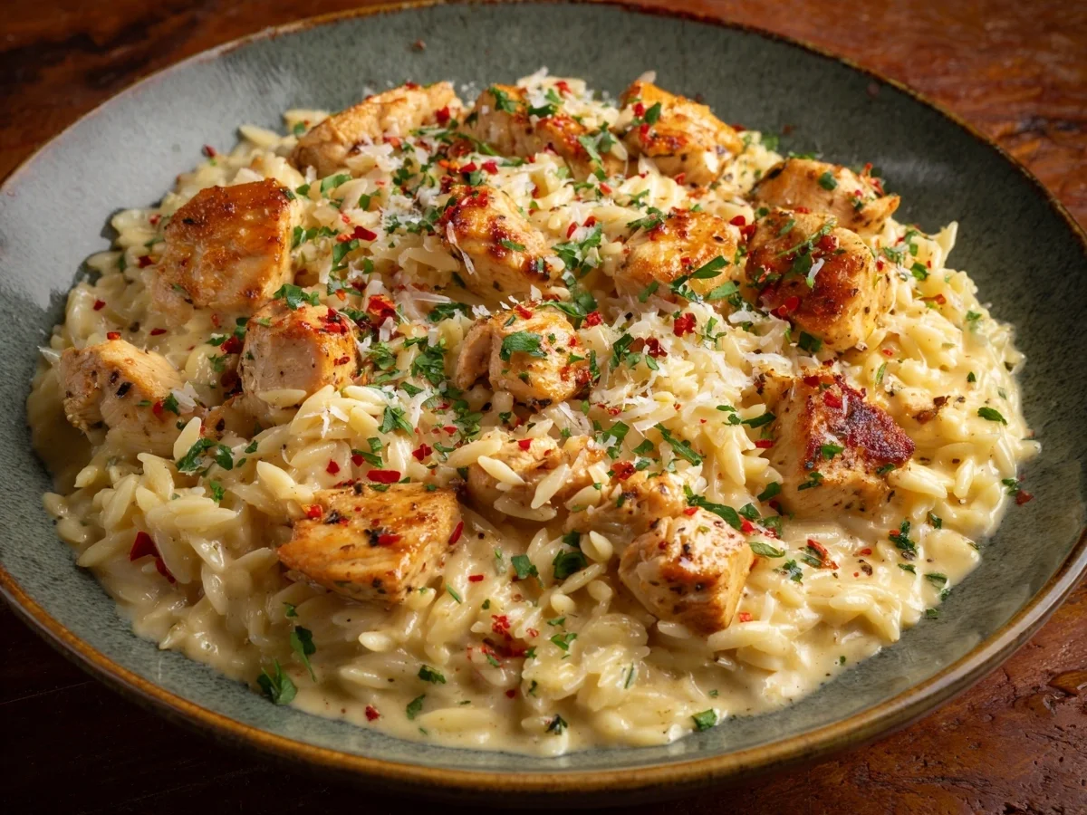 One-Pot Cajun Chicken Alfredo Orzo: Quick & Creamy - Image 1