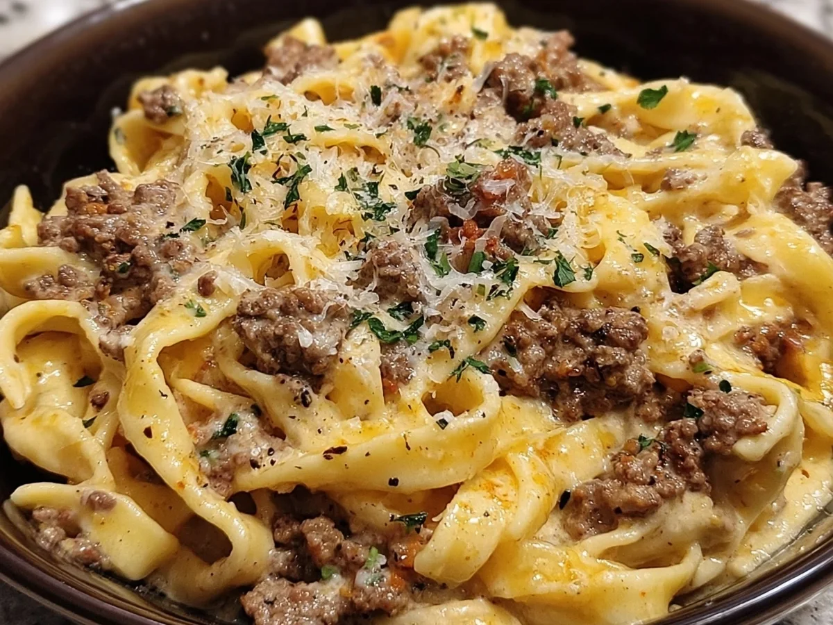 One-Pot Creamy Beef & Garlic Butter Pasta - Image 2