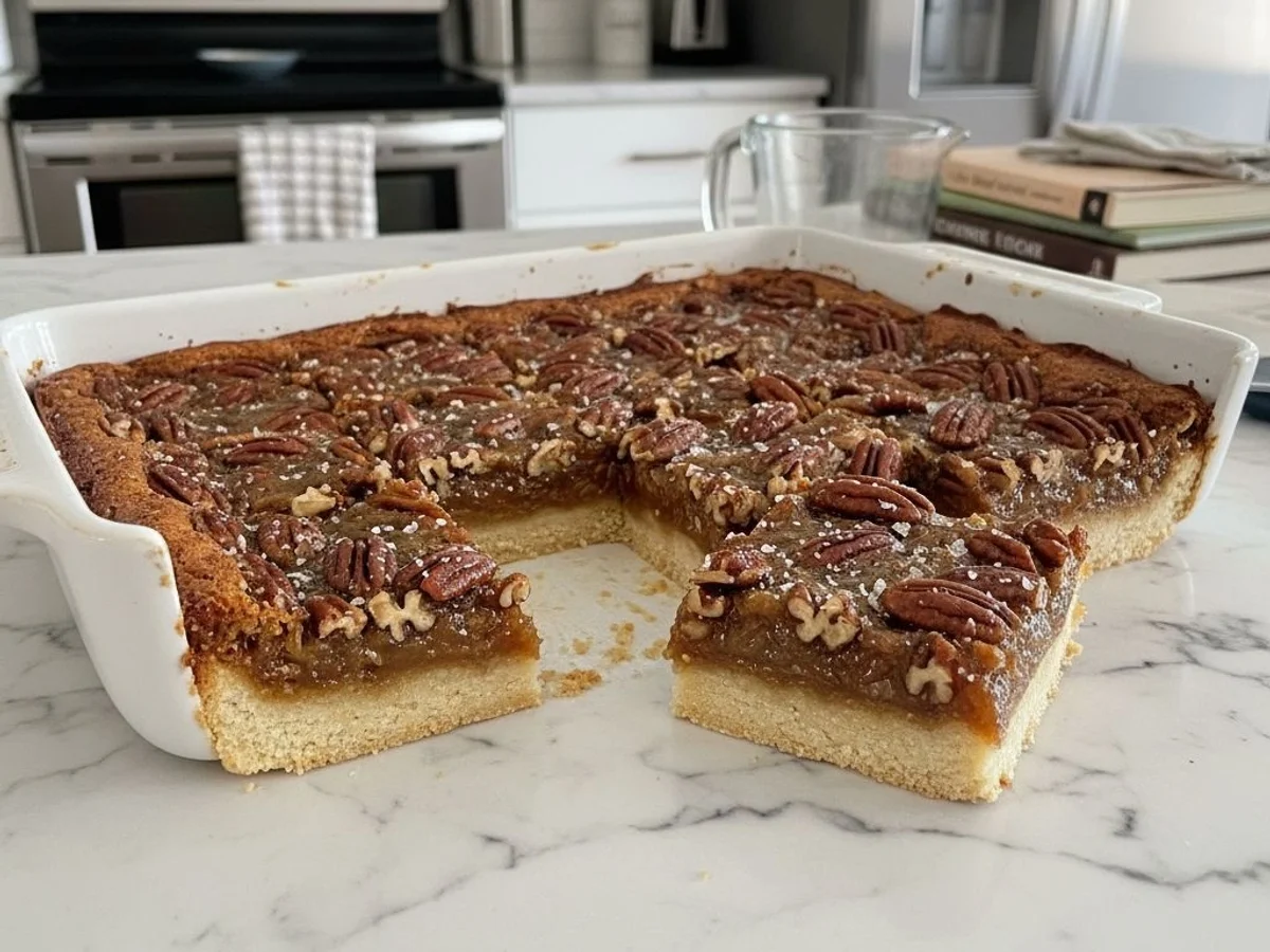 Rich Salted Maple Pecan Pie Bars with Buttery Crust - Image 1