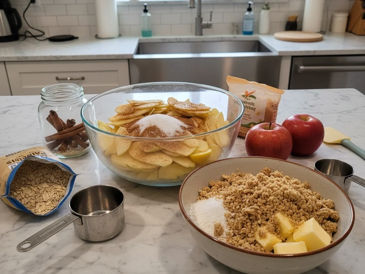 Rustic Cinnamon Sugar Apple Crisp with Oat Crumble - Image 3