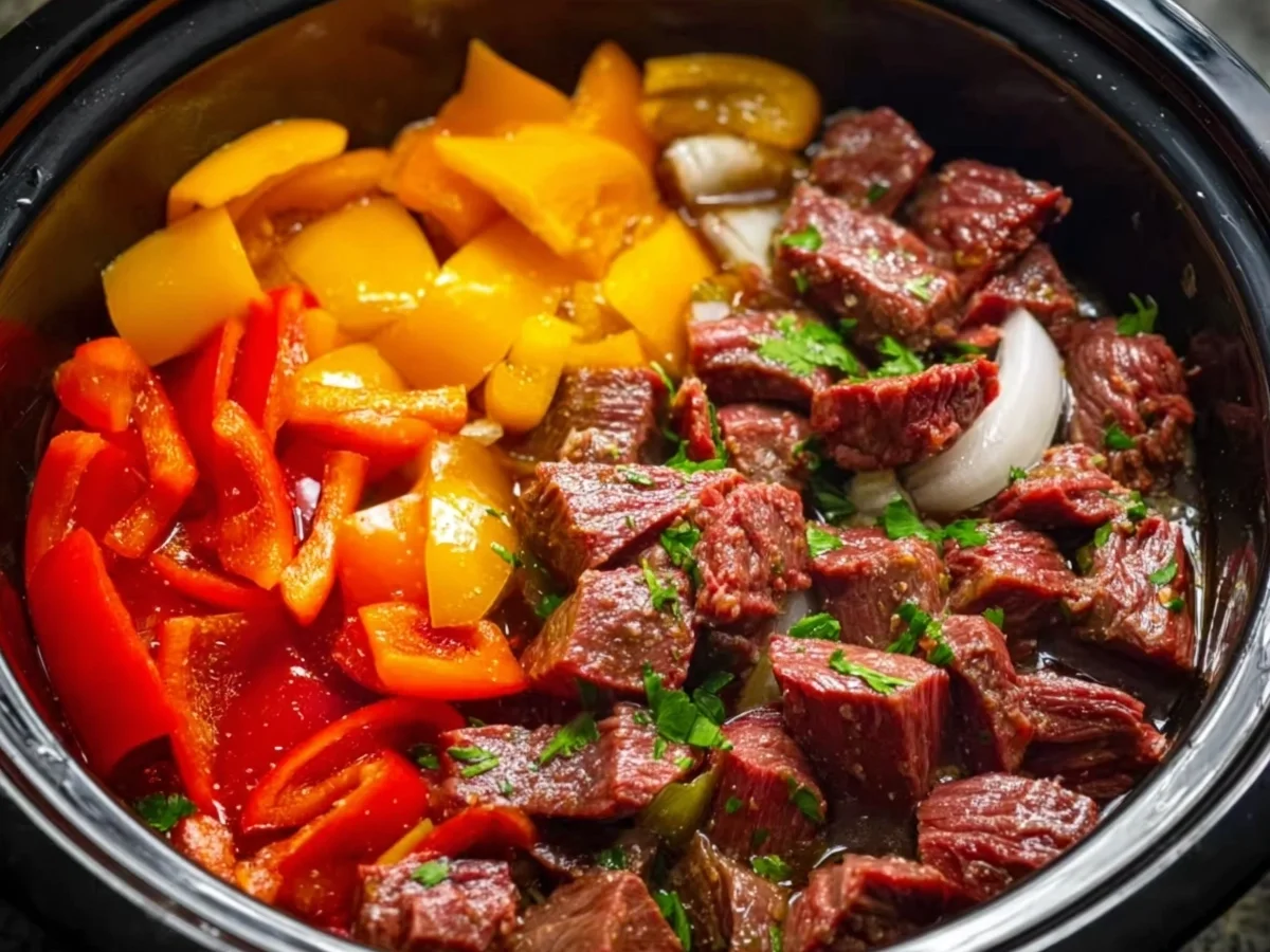 Slow Cooker Pepper Steak: Easy Weeknight Dinner - Image 1