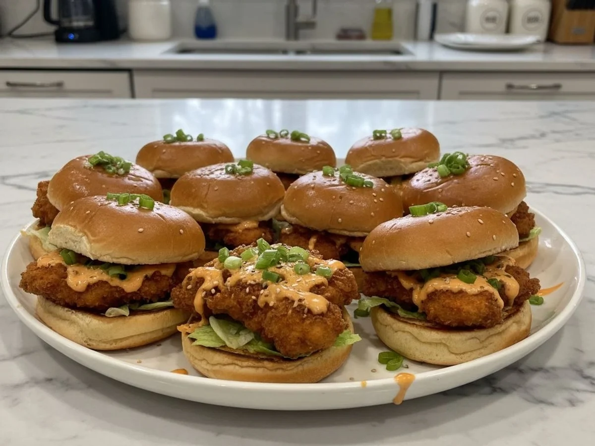 Spicy Bang Bang Chicken Sliders: Crispy, Zesty Bites - Image 1