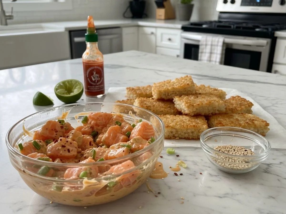 Spicy Salmon Crispy Rice: Homemade Bites - Image 2