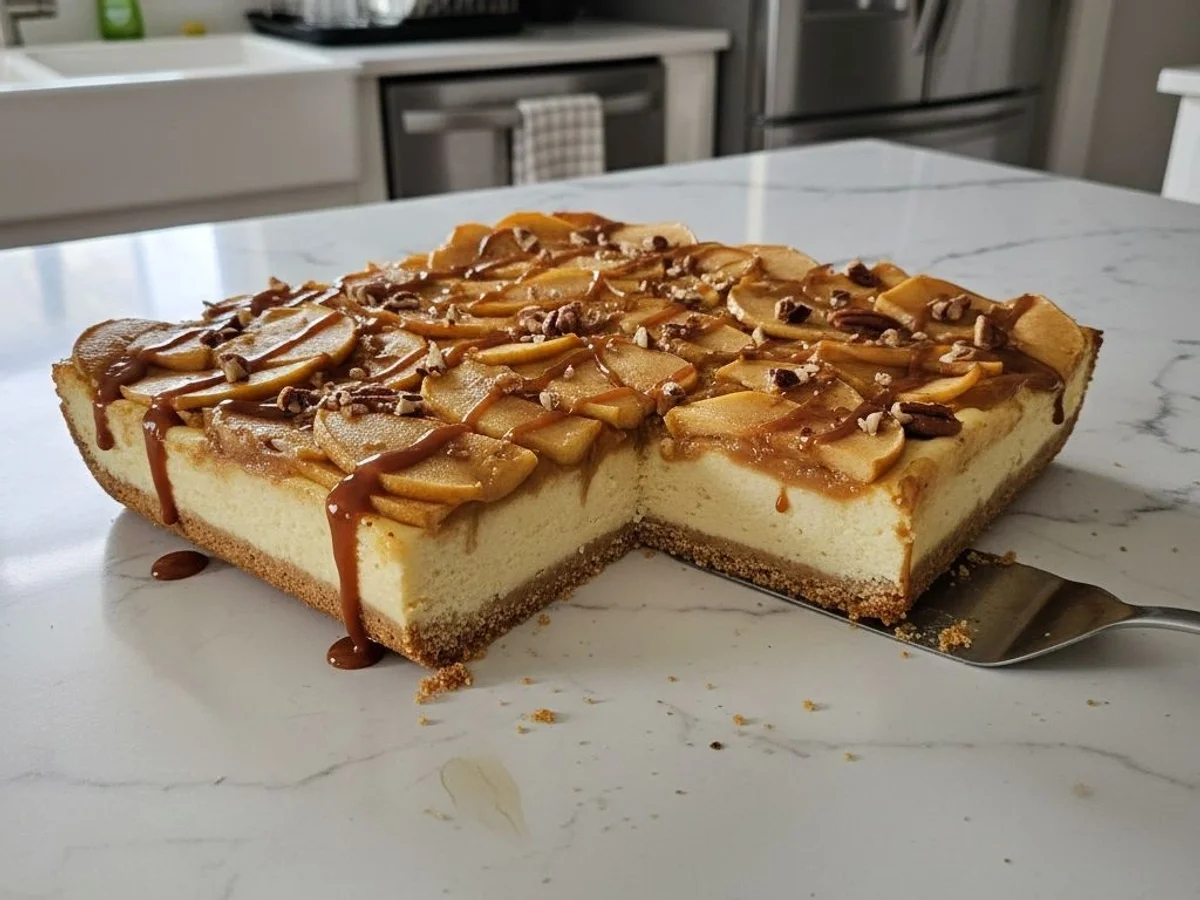 Tangy Caramel Apple Cheesecake Bars: Crisp Autumn Delight - Image 1