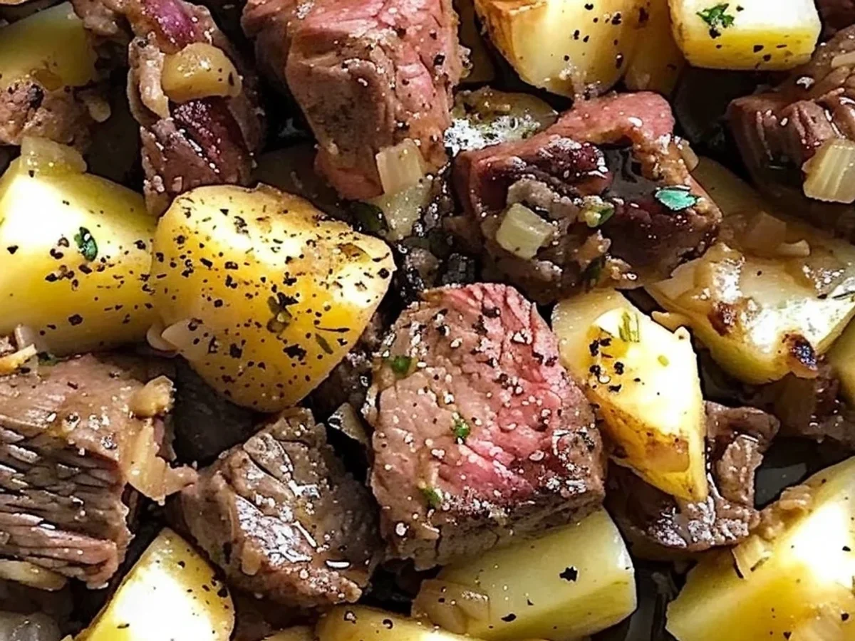 Tender Crockpot Garlic Butter Beef Bites & Potatoes - Image 1
