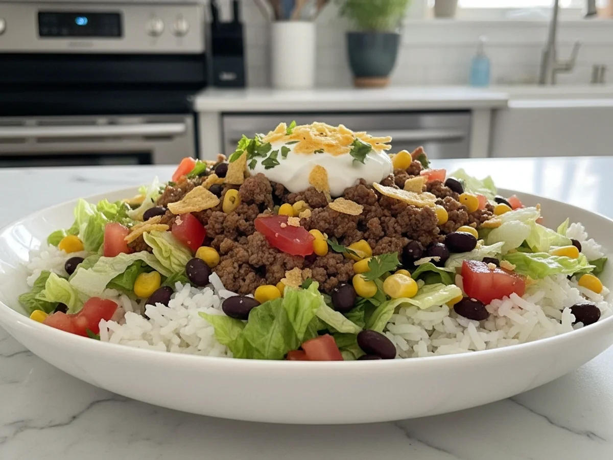 The Ultimate Easy Taco Rice Bowl: Your Quick & Healthy Weeknight Fix - Image 1