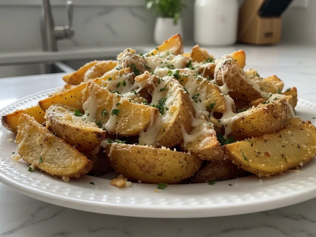 The Ultimate Garlic Parmesan Potato Wedges: Crispy & Flavorful - Image 1