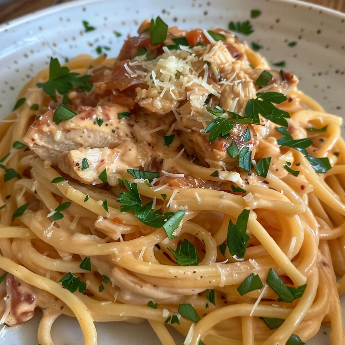 Best Creamy Spaghetti Chicken Recipe