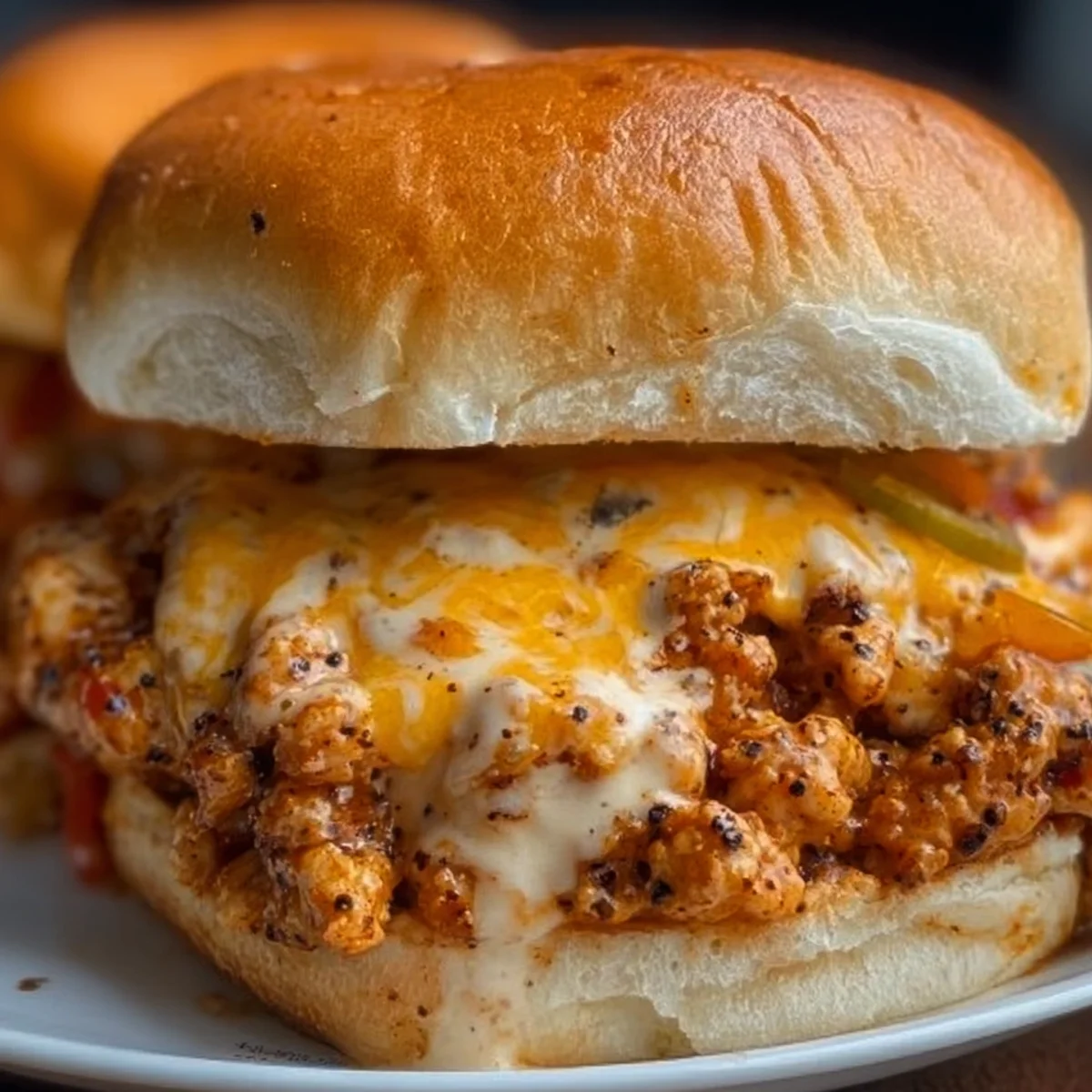 Cajun Chicken Sloppy Joes with Creamy Cheese Sauce