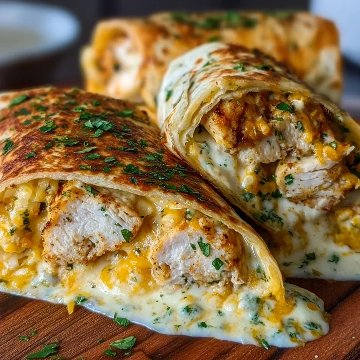 Cheesy Garlic Chicken Wraps: Ooey-Gooey & Flavorful