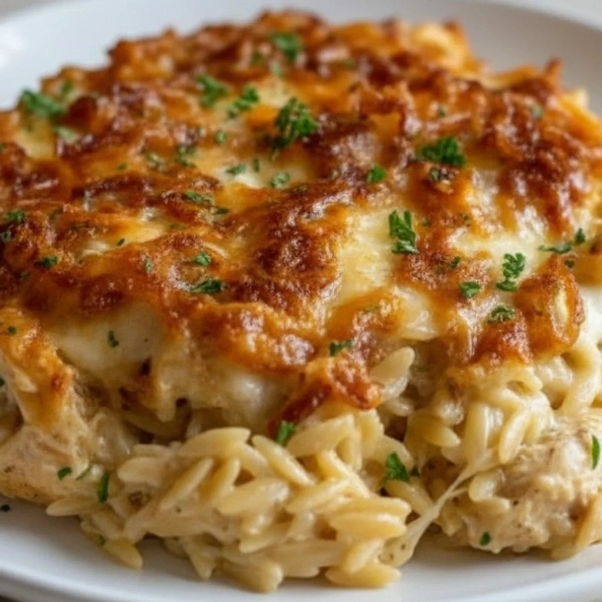 Cozy French Onion Chicken Orzo Casserole: Your New Favorite Dinner