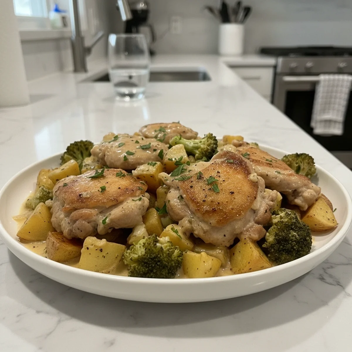 Creamy Garlic Chicken Dinner: Simple One-Pan Wonder