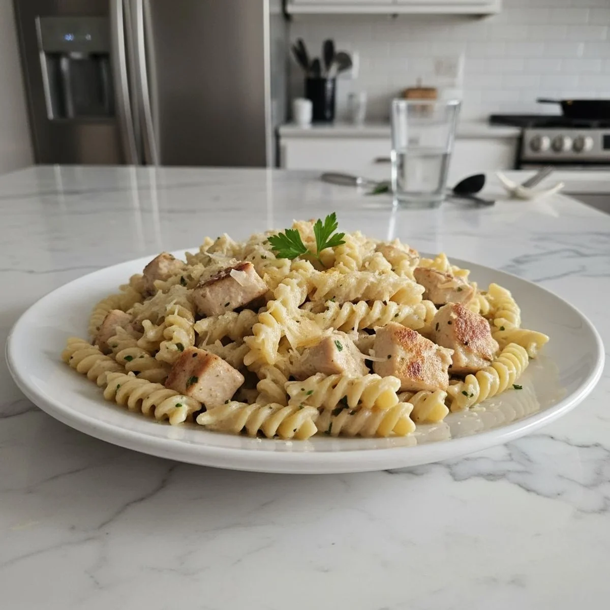 Creamy Garlic Parm Chicken Pasta: Easy 30-Min Dinner