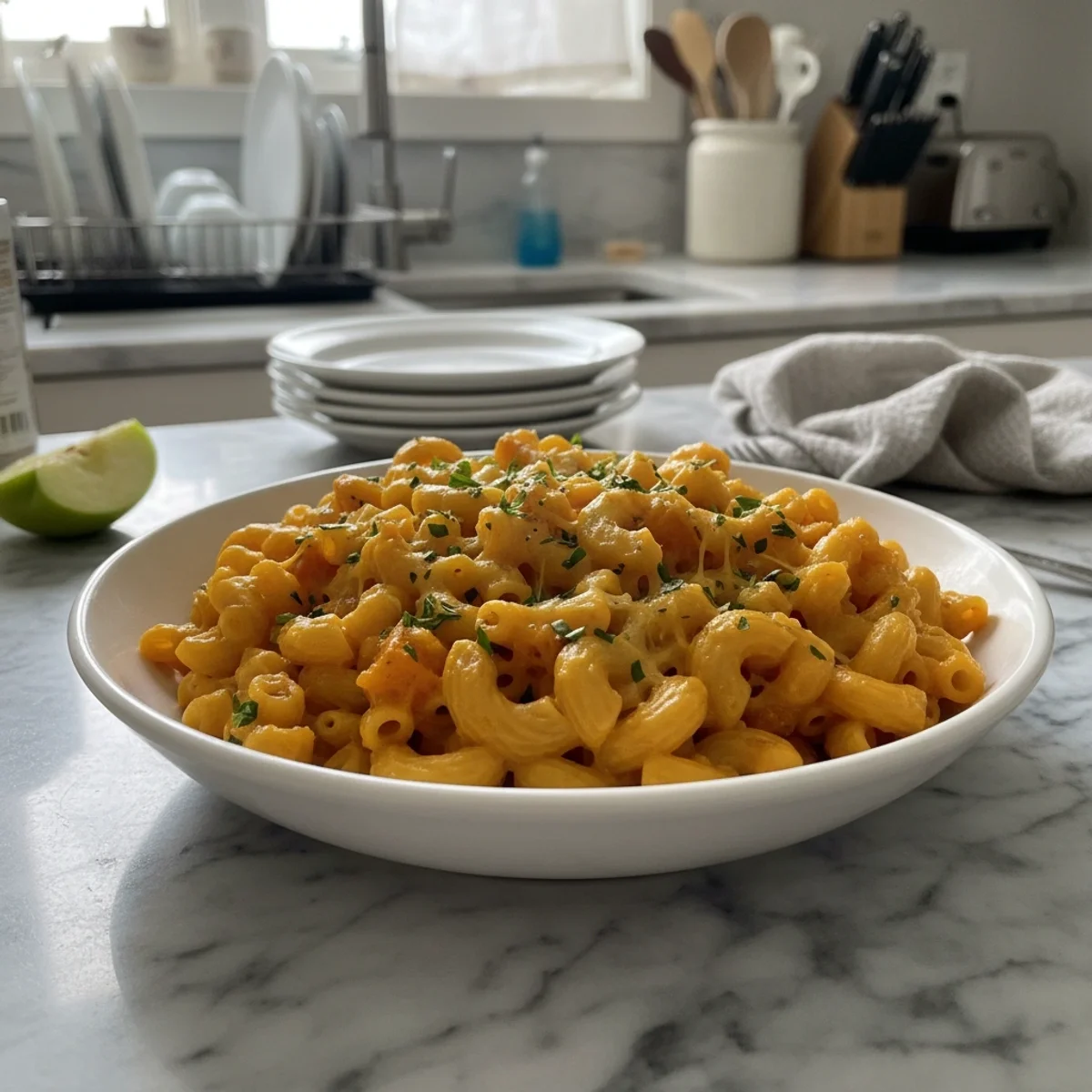 Creamy Golden Butternut Mac with Sharp Cheddar & Herbs
