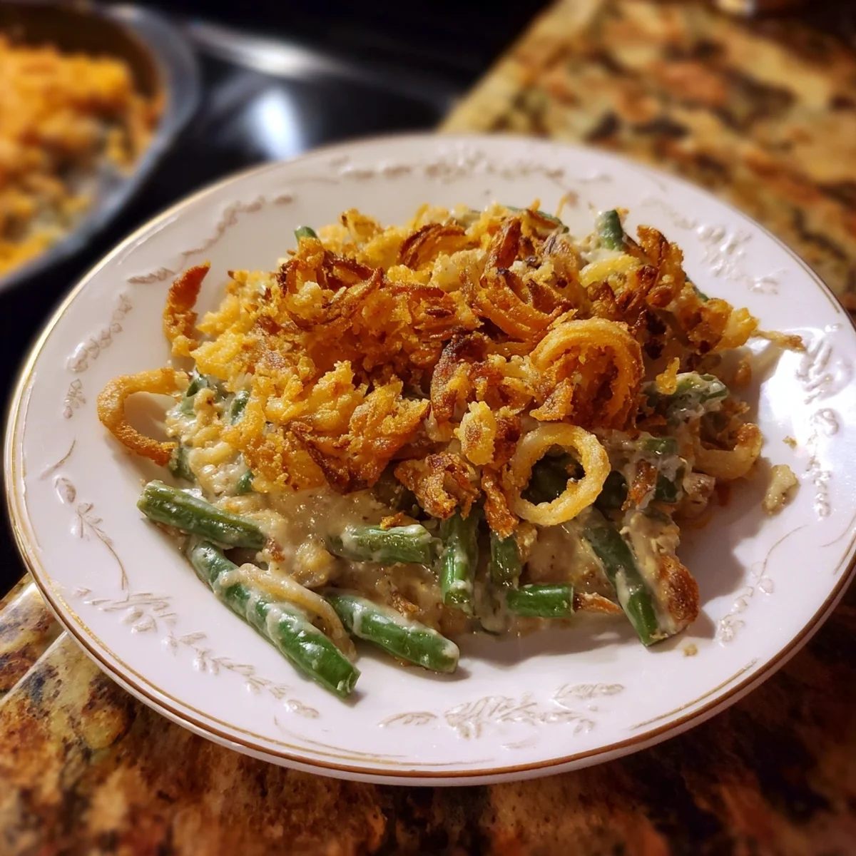 Creamy Homestyle Extra-Comforting Green Bean Casserole