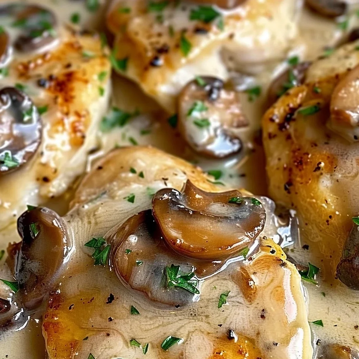 Creamy Mushroom Asiago Chicken: Quick Skillet Dinner