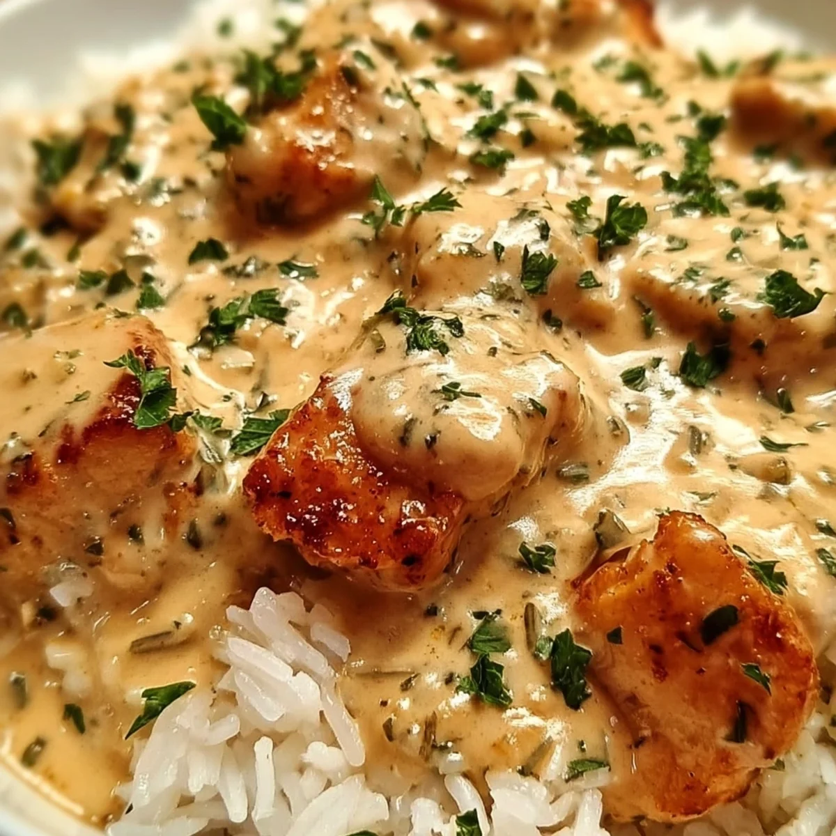 Creamy Smothered Chicken & Rice: Easy One-Pan Meal