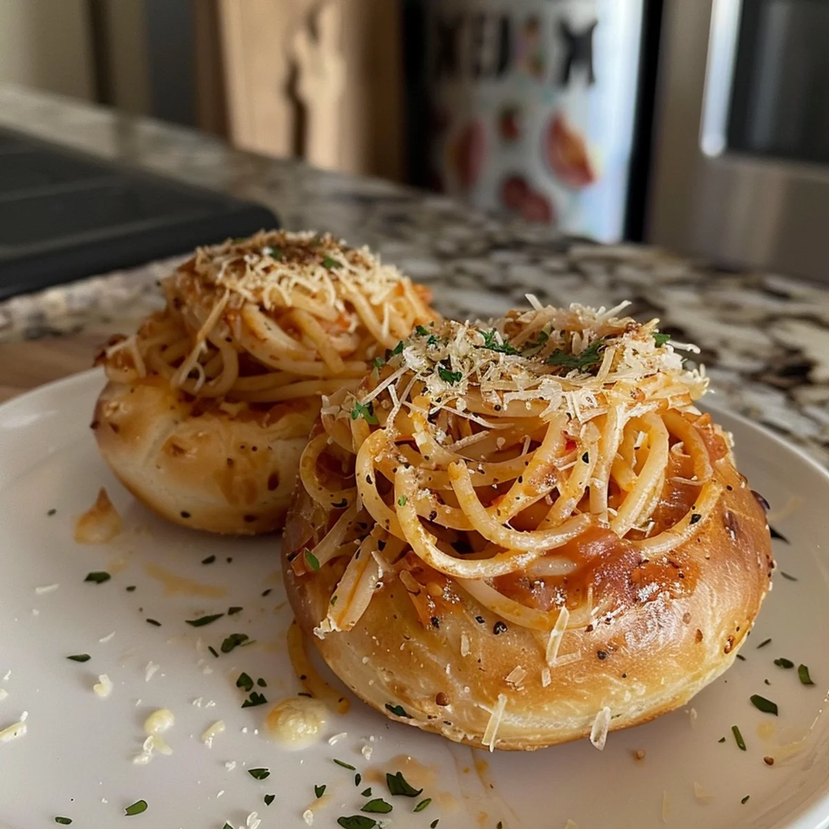 Delicious Spaghetti Garlic Bread Bowls Recipe