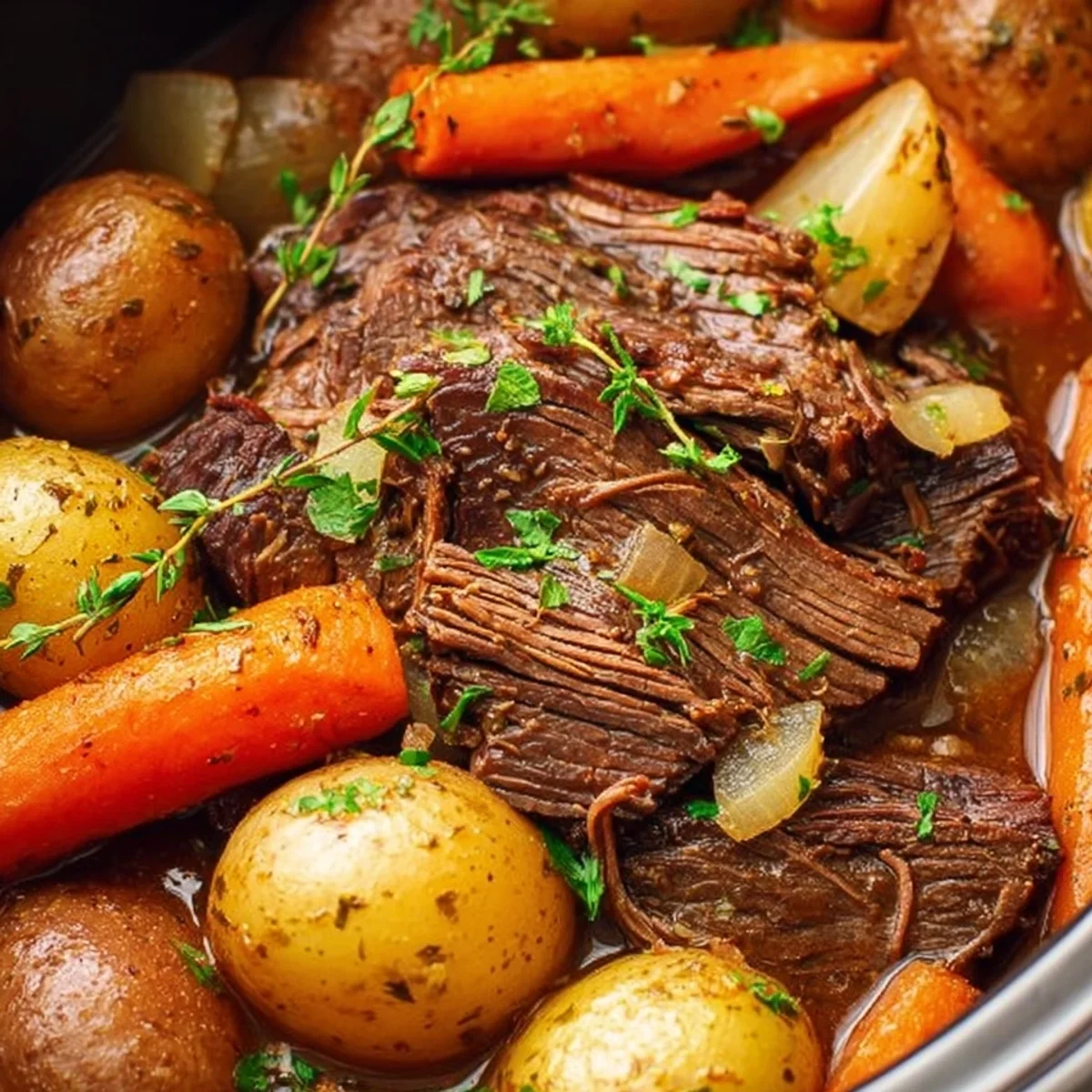 Easy Crock Pot Pot Roast with Gravy