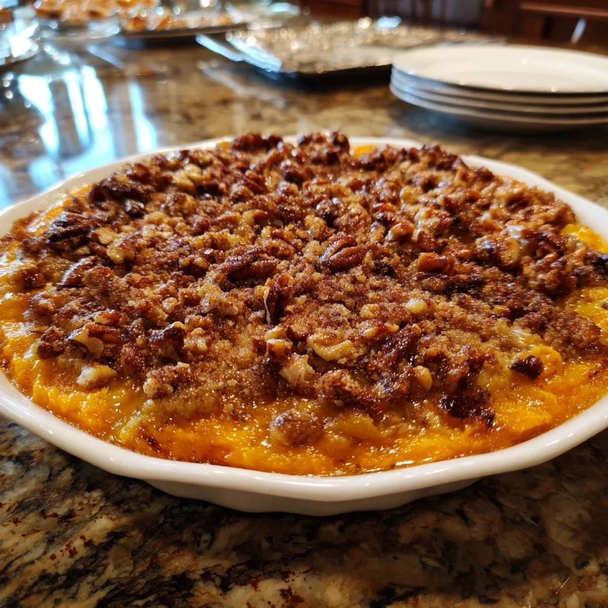 Easy Sweet Potato Casserole with Pecan Crunch