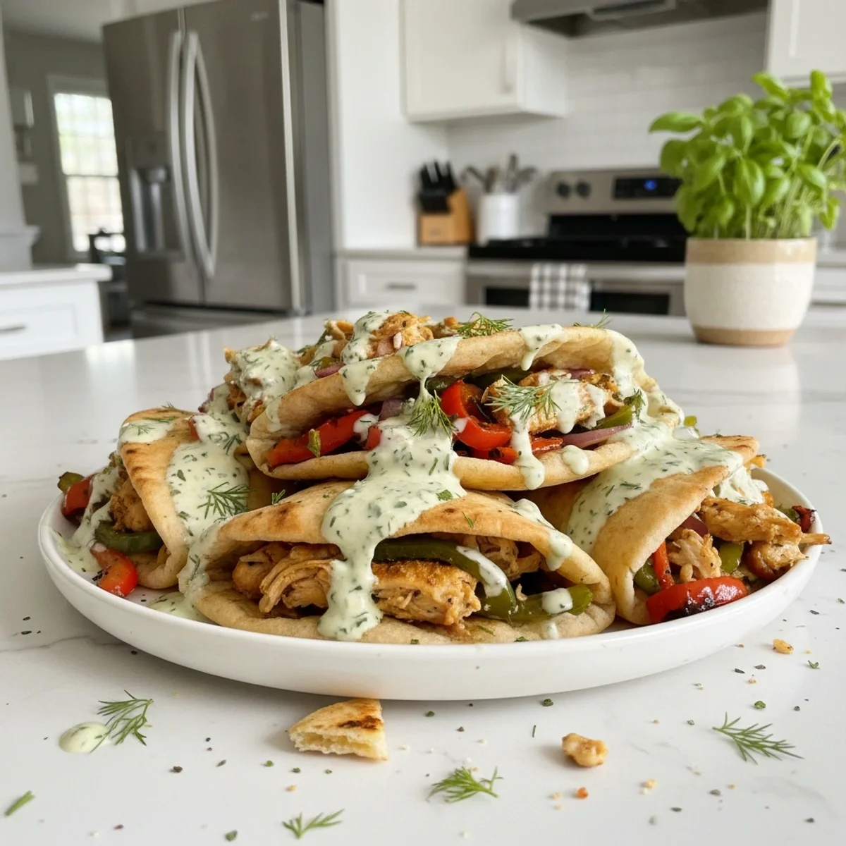 Effortless Sheet Pan Chicken Pitas with Herby Ranch: A Weeknight Win!