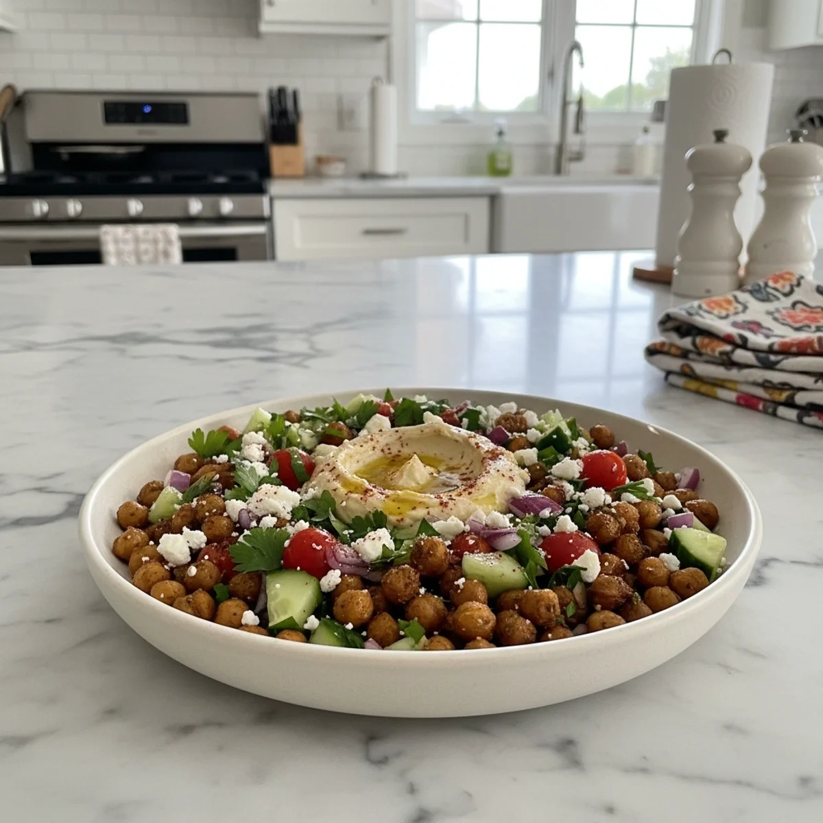 Fresh Mediterranean Chickpea Bowl: A Zesty Lunch
