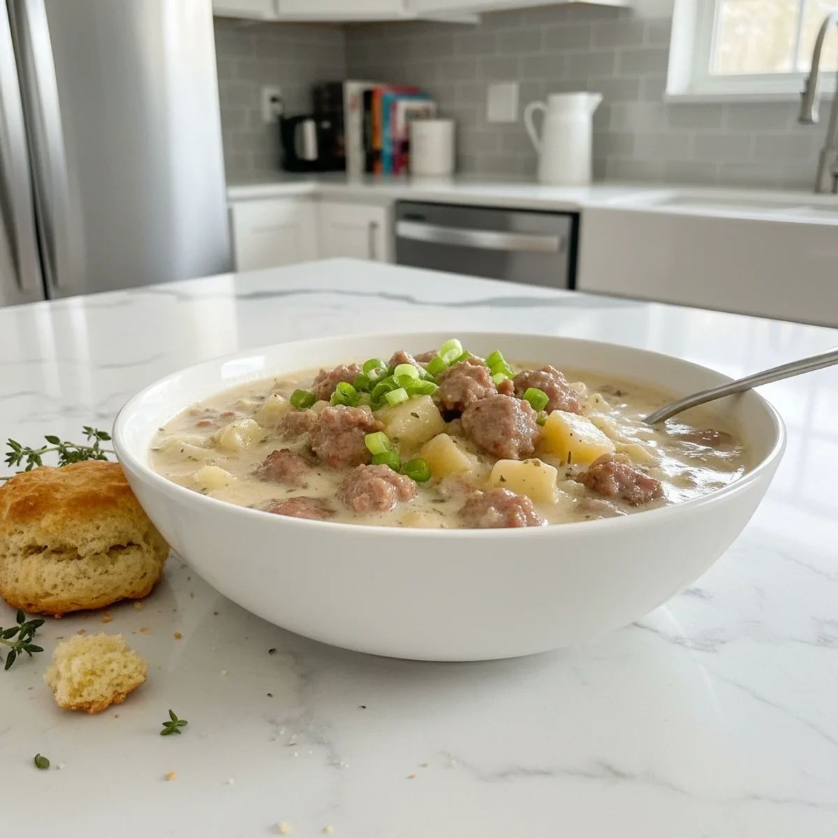 Hearty Crockpot Potato Soup with Sausage